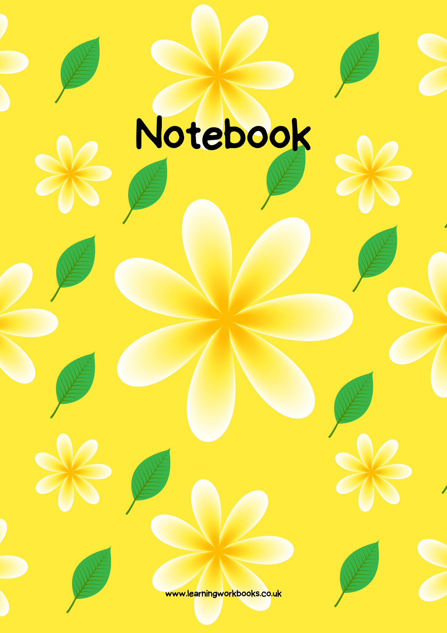 Yellow Flowers with Yellow Background A4 Lined Notebook (Downloadable Ebook)