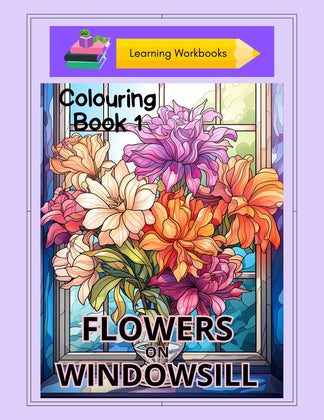 Flowers on Windowsill Colouring Book 1 (downloadable digital product)