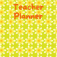 Yellow Flowers on Green Background Teacher Planner