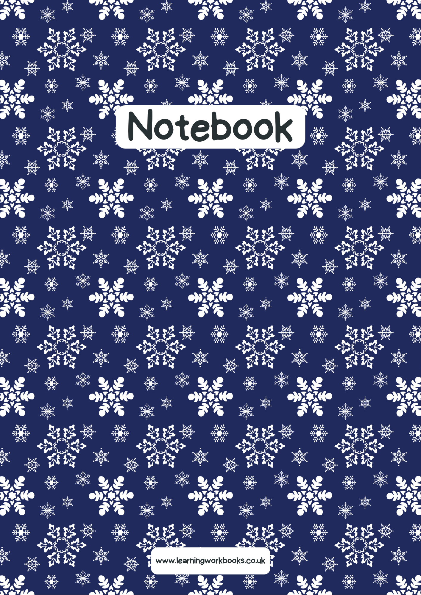 Snowflake A4 Lined Notebook 10 (downloadable digital product)