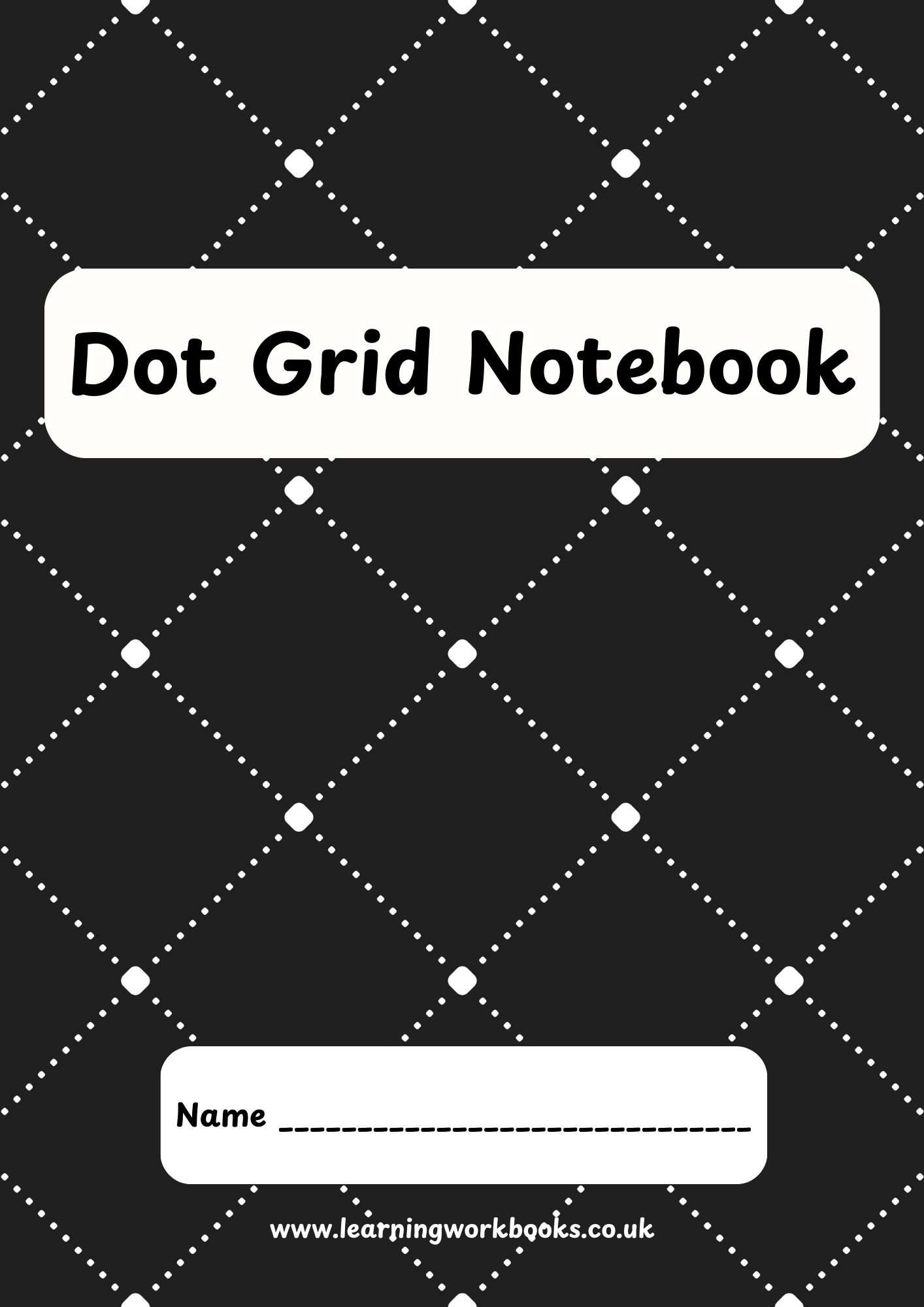 Coloured 6mm Grey Dot Grid Notebook 1 (downloadable digital product)