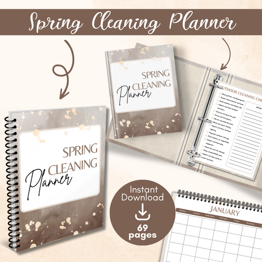 Brown Spring Cleaning Planner