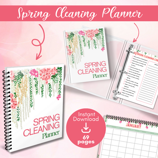 Pink Spring Cleaning Planner