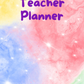 Yellow, Red, Blue and Green Galaxy Teacher Planner