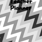 Black, White and Grey Diagonal Zigzag Teacher Planner