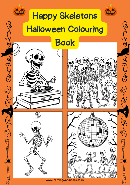 Happy Skeletons Halloween Colouring Book