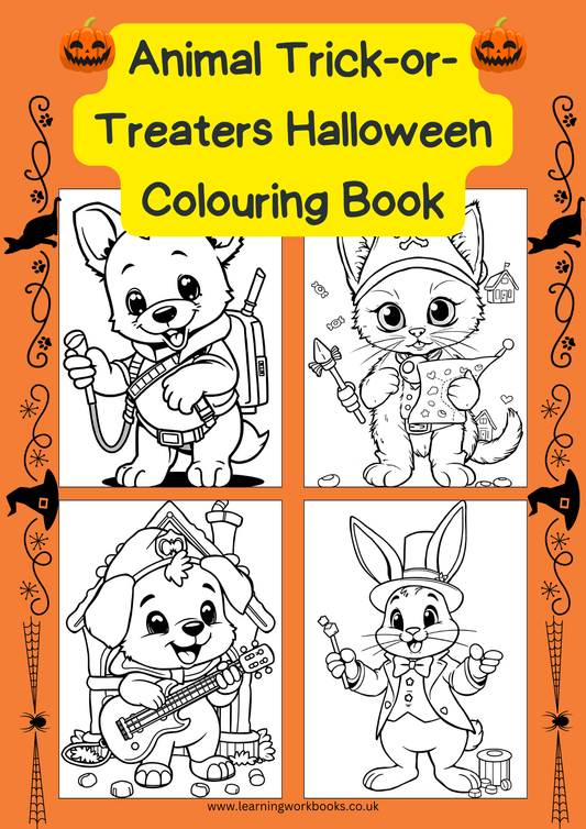 Animal Trick-or-Treaters Halloween Colouring Book