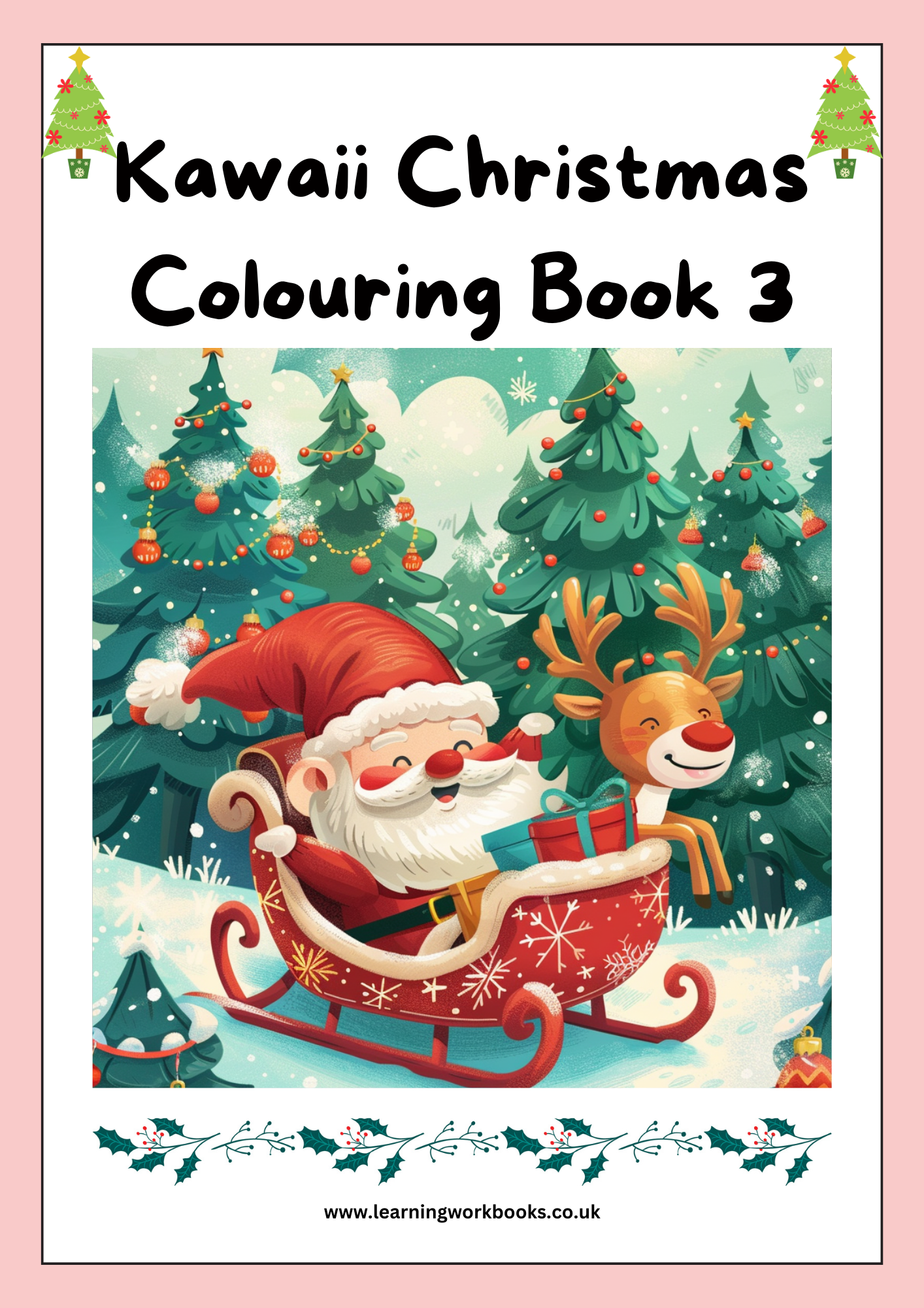 Kawaii Christmas Colouring Book 3 (downloadable digital product)