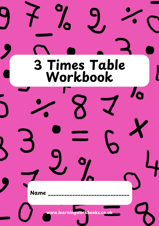 3 Times Table Workbook (downloadable digital product)