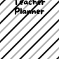 Black, White and Grey Striped Teacher Planner