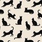 Beige Minimalist Cat Silhouette Pattern / Animal Patterns Printable Art 1 / Premium Printable Digital Download