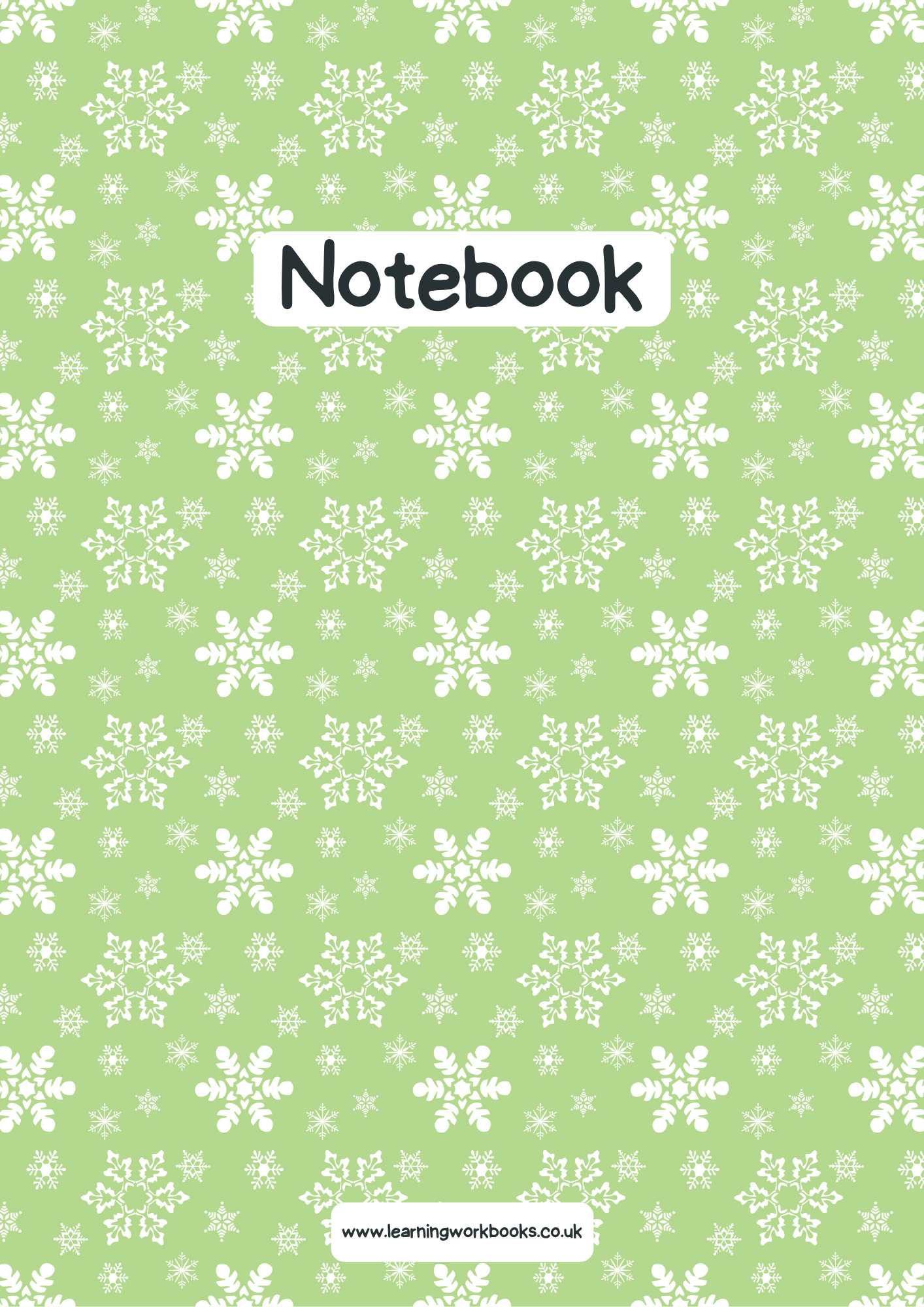 Snowflake A4 Lined Notebook 8 (downloadable digital product)