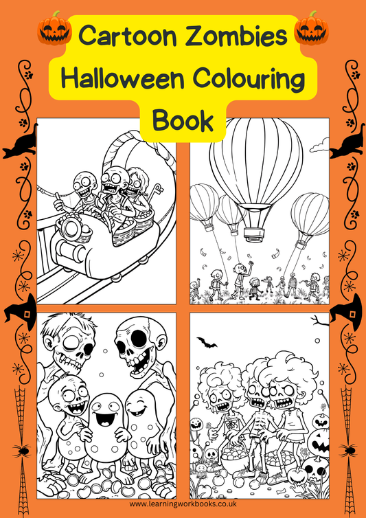 Cartoon Zombies Halloween Colouring Book