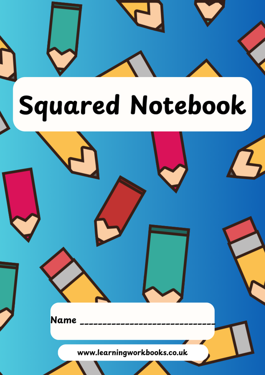 School Pattern 7mm Squared Notebook 12 (downloadable digital product)