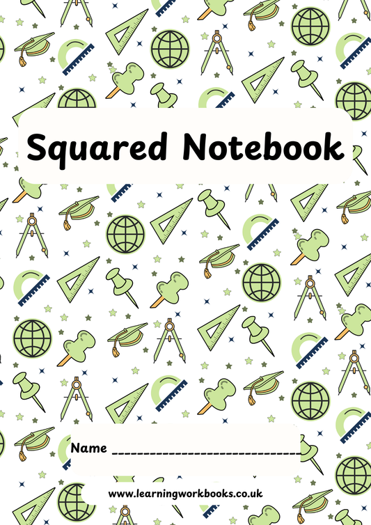 School Pattern 7mm Squared Notebook 5 (downloadable digital product)