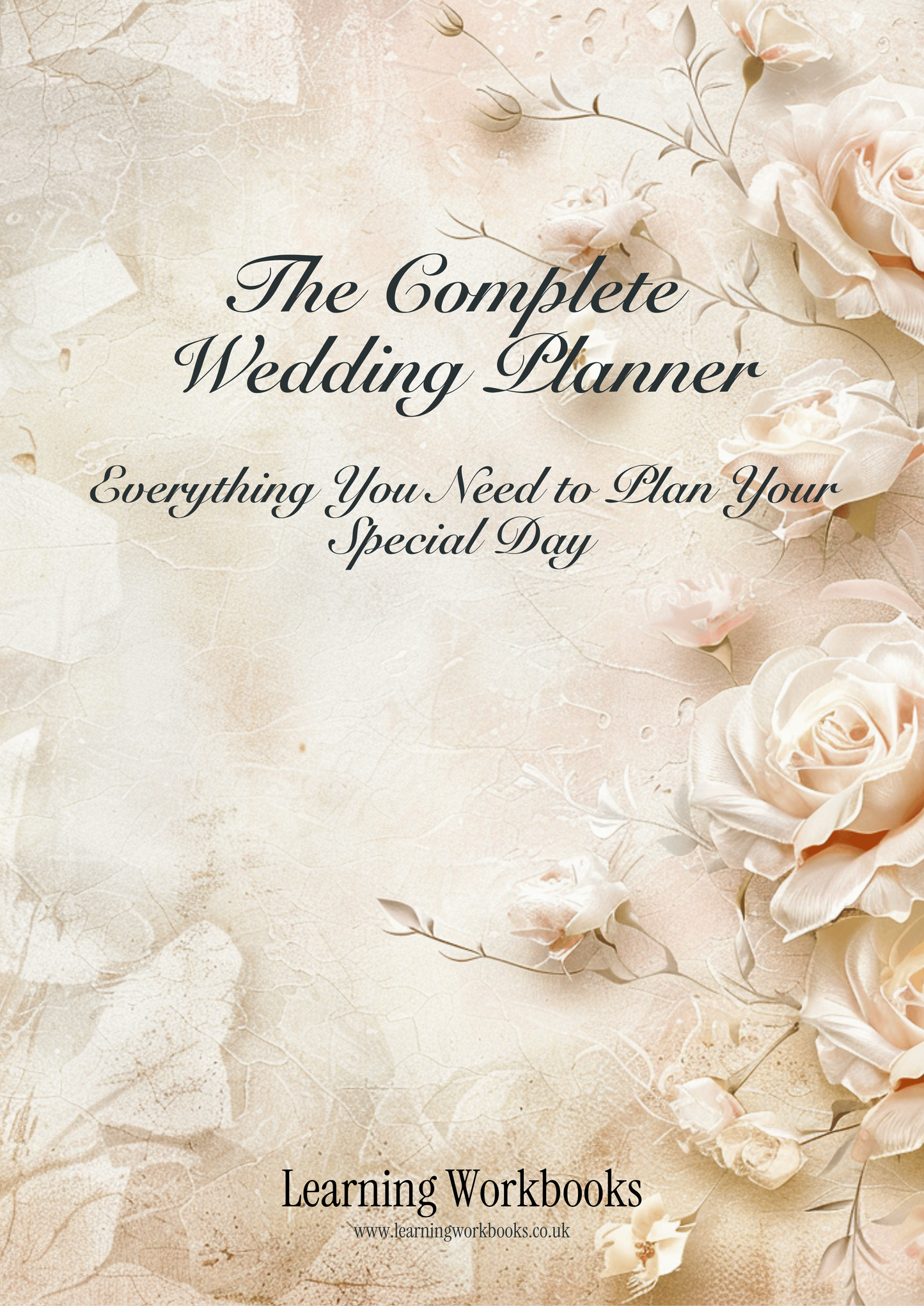 The Complete Wedding Planner - Design Number 3: Ivory Flowers (downloadable, high quality print, 100 pages)