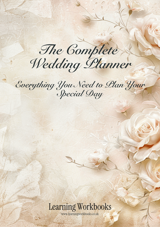 The Complete Wedding Planner - Design Number 3: Ivory Flowers (downloadable, high quality print, 100 pages)
