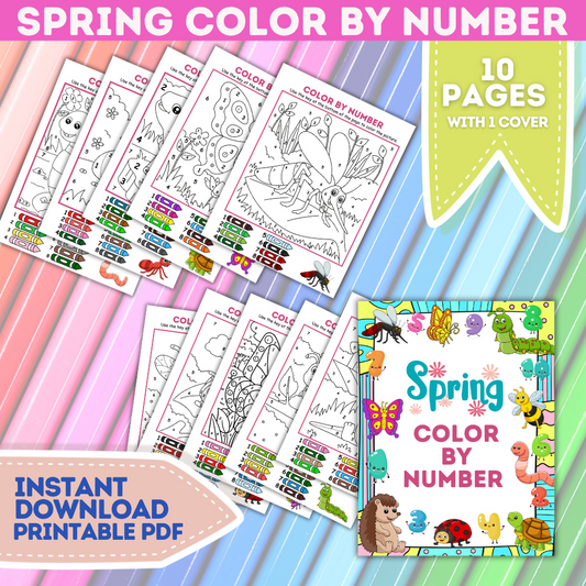 Spring Colour by Number Activity Book (downloadable digital product)