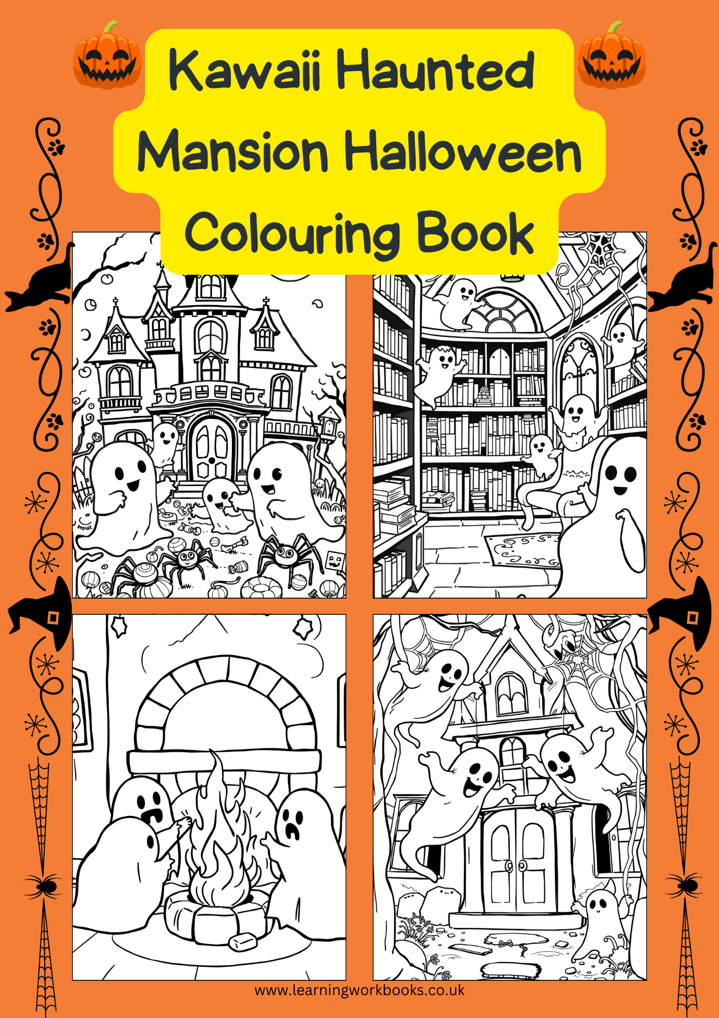 Kawaii Haunted Mansion Halloween Colouring Book