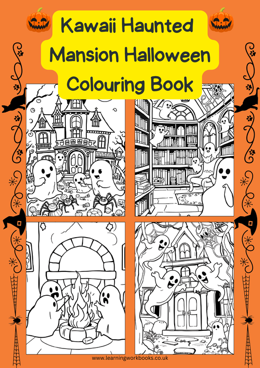 Kawaii Haunted Mansion Halloween Colouring Book