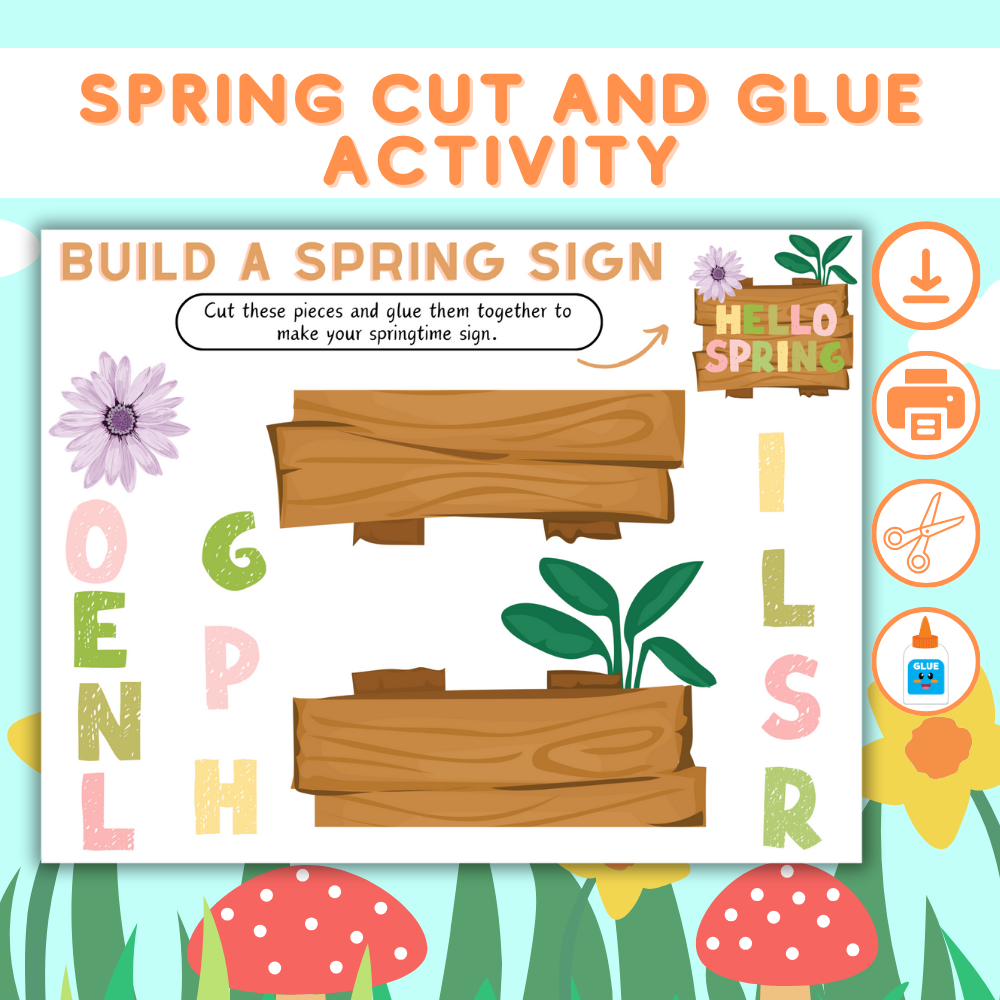 Build a Spring Sign Arts and Crafts Template (downloadable digital product)
