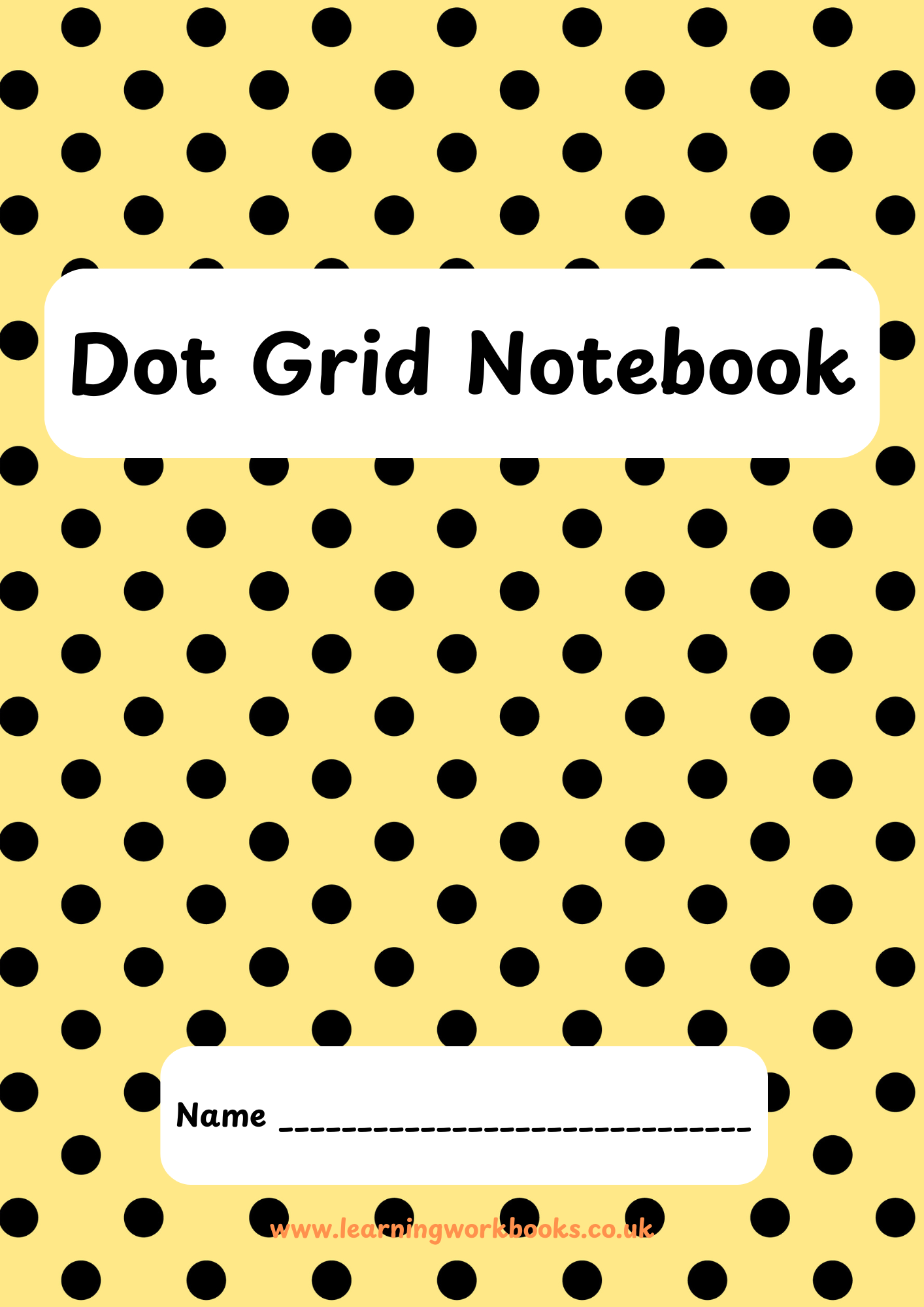 Polka 9mm Squared Black Dot Grid Notebook 1 (downloadable digital product)