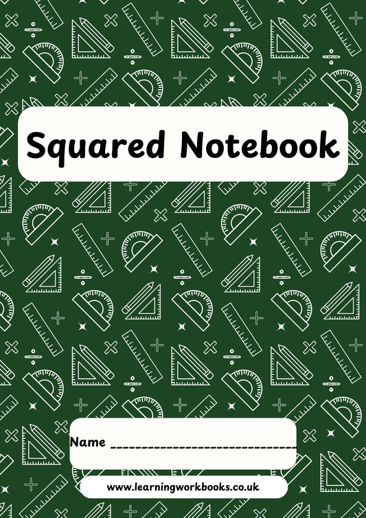 School Pattern 7mm Squared Notebook 4 (downloadable digital product)