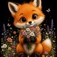 Cute Fox Holding a Bouquet / Foxes Printable Art 1 / Premium Printable Digital Download