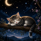 Sleeping Cat on a Branch / Cats Printable Art 2 / Premium Printable Digital Download
