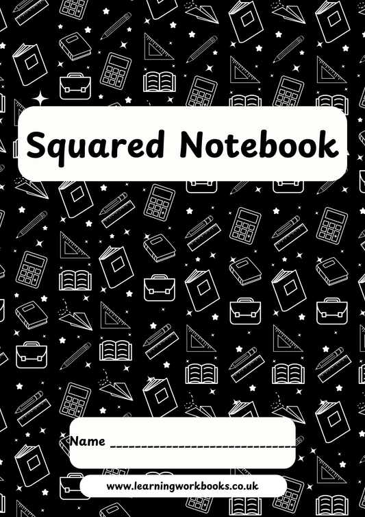 School Pattern 7mm Squared Notebook 8 (downloadable digital product)