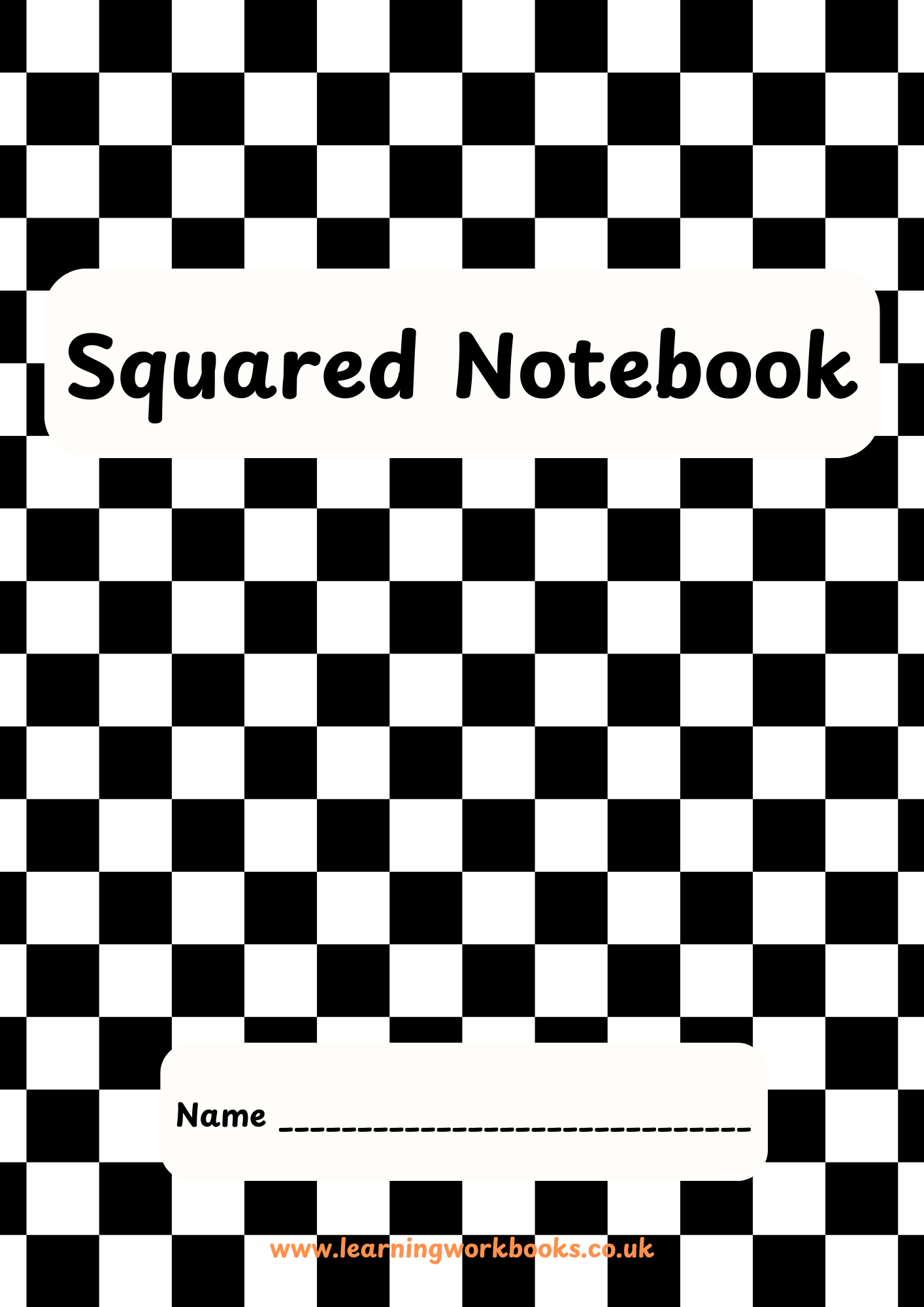 Checked Pattern 20mm Squared Notebook 1 (downloadable digital product)