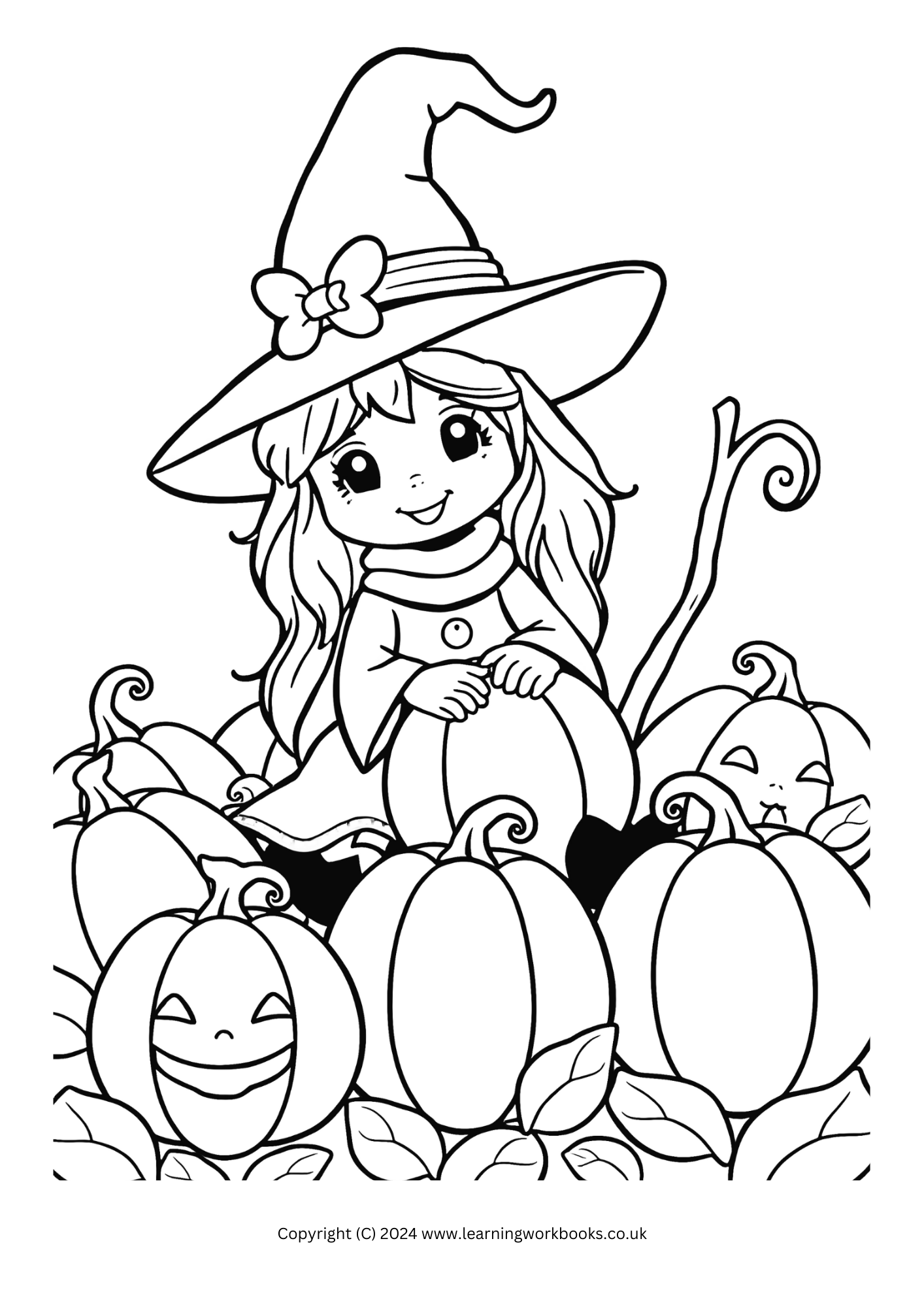 Kawaii Witches Halloween Colouring Book