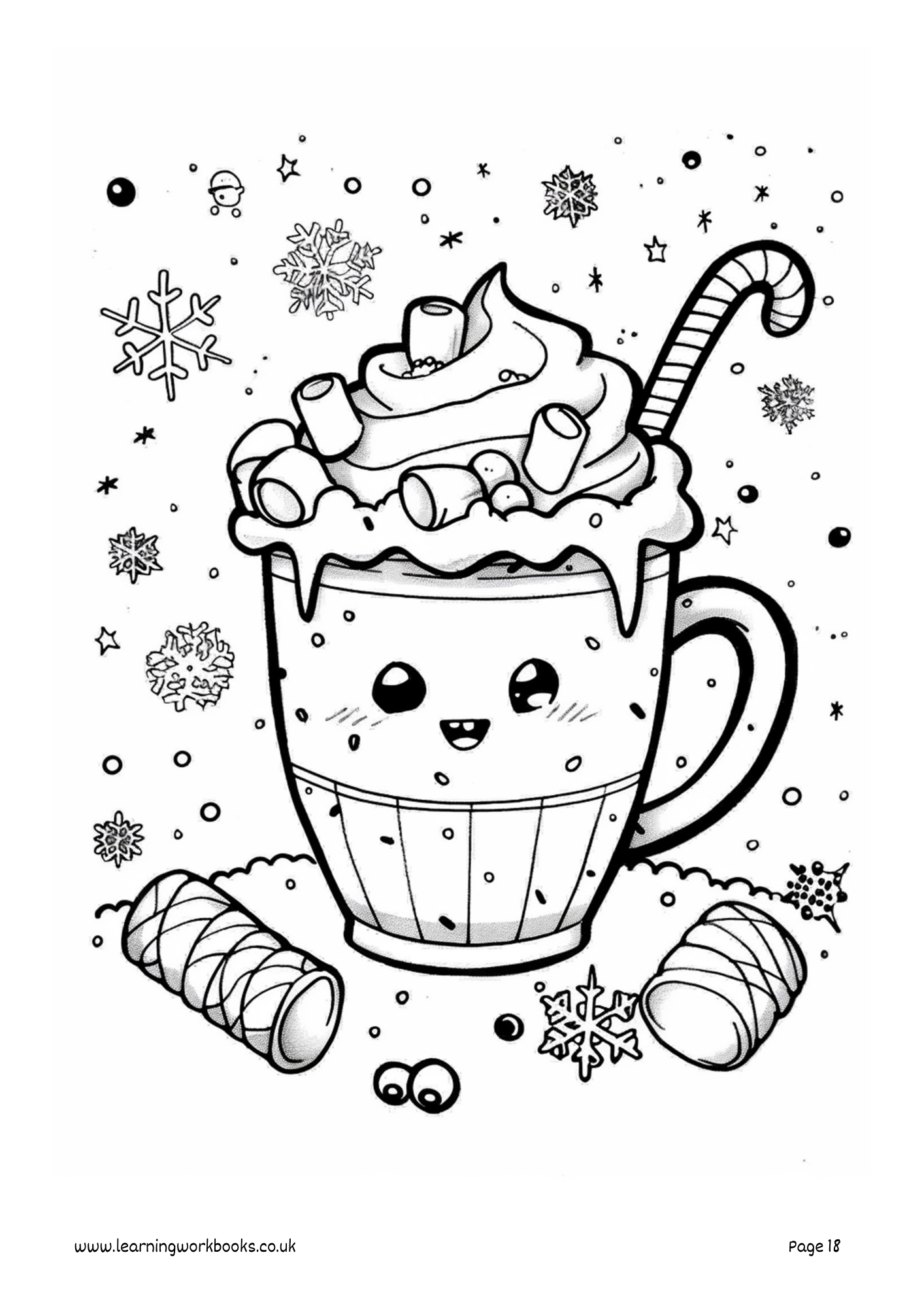 Kawaii Christmas Colouring Book 1 (downloadable digital product)