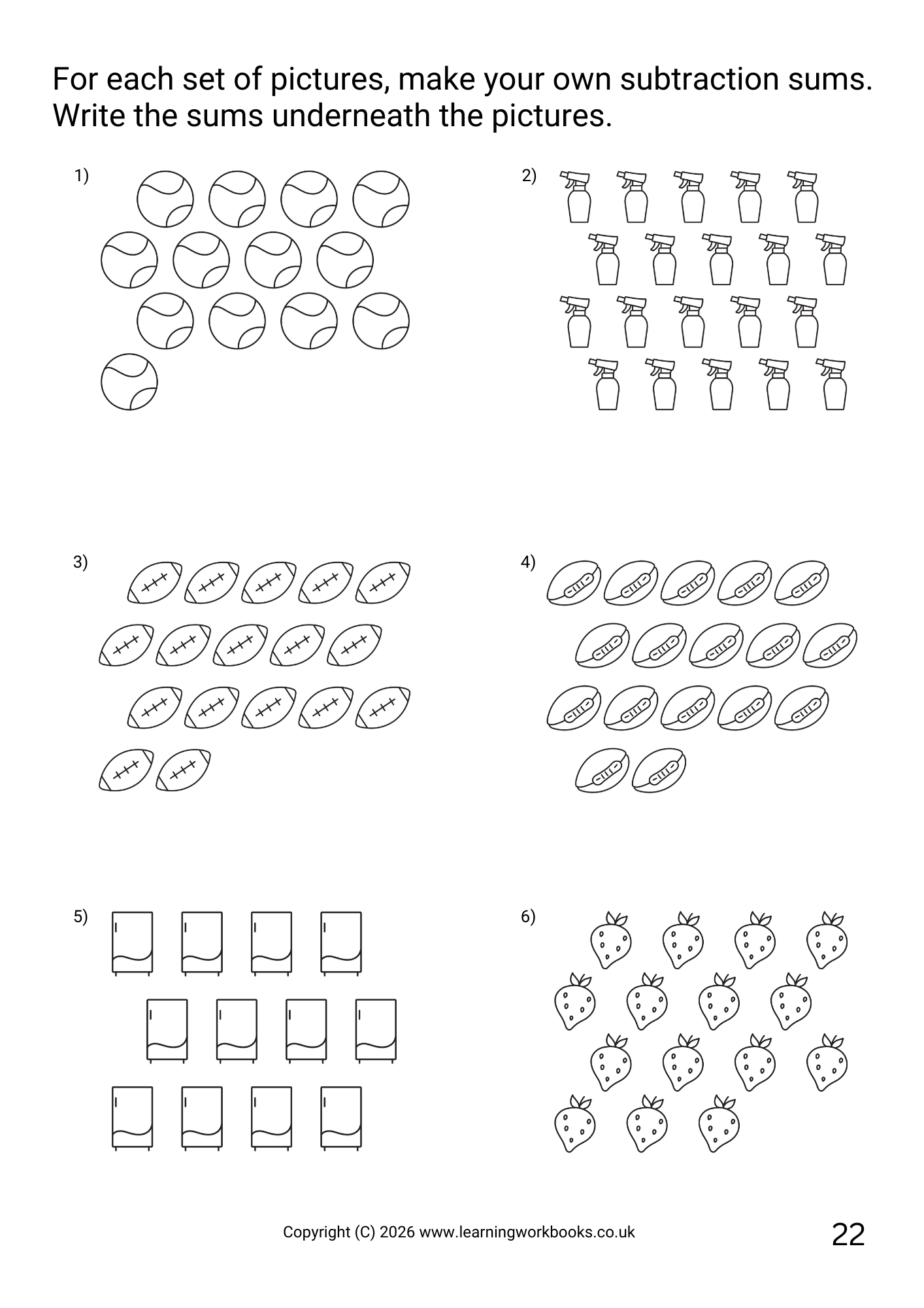Subtraction to 20 Workbook 4 (downloadable digital product)