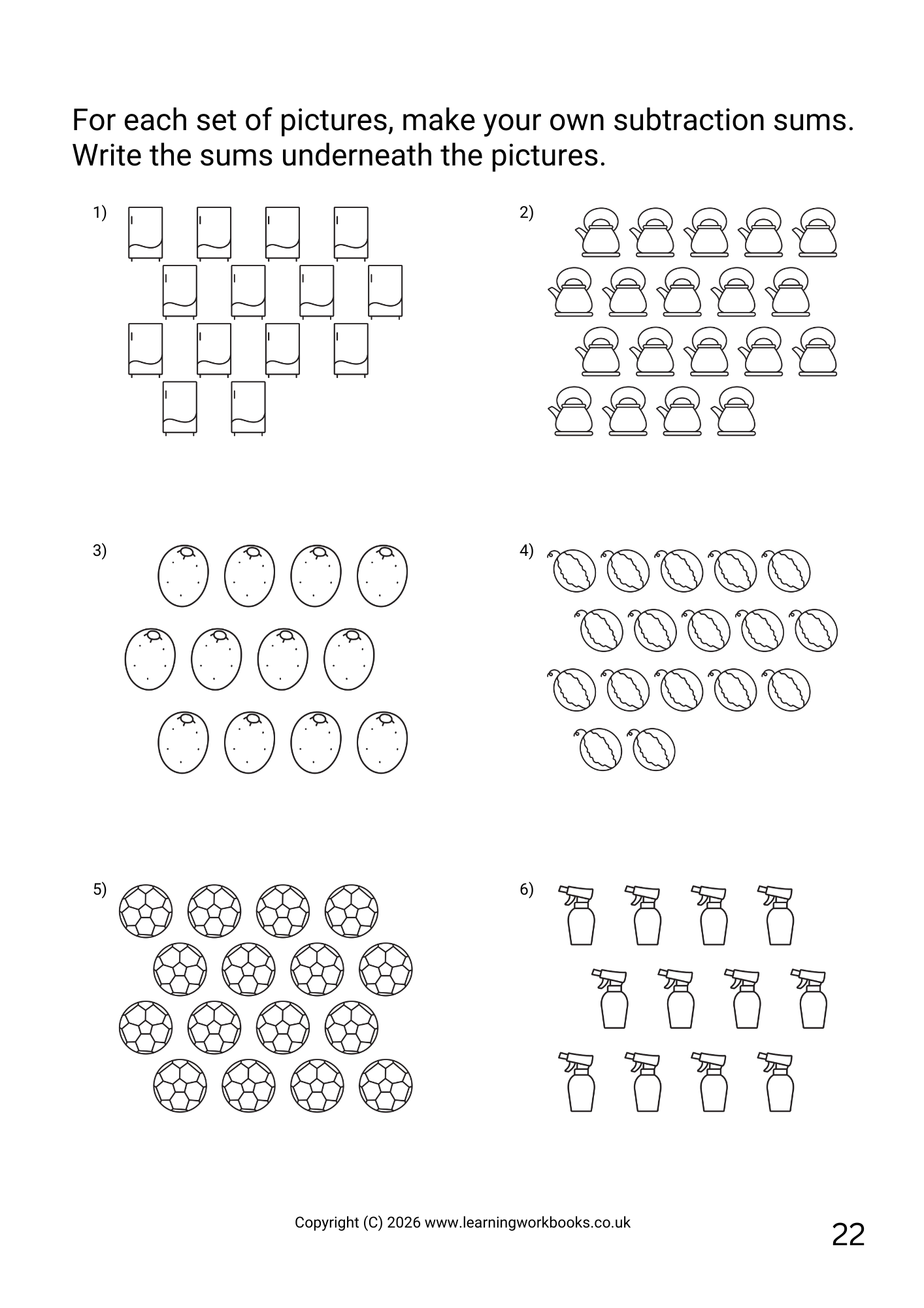 Subtraction to 20 Workbook 2 (downloadable digital product)