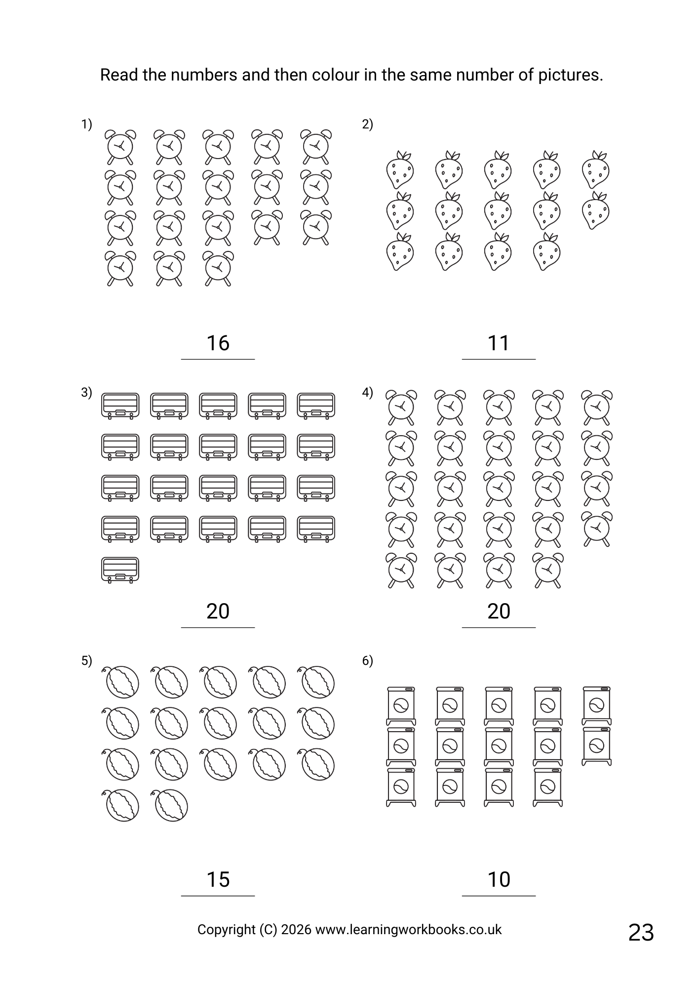 Counting to 20 Workbook 2 (downloadable digital product)