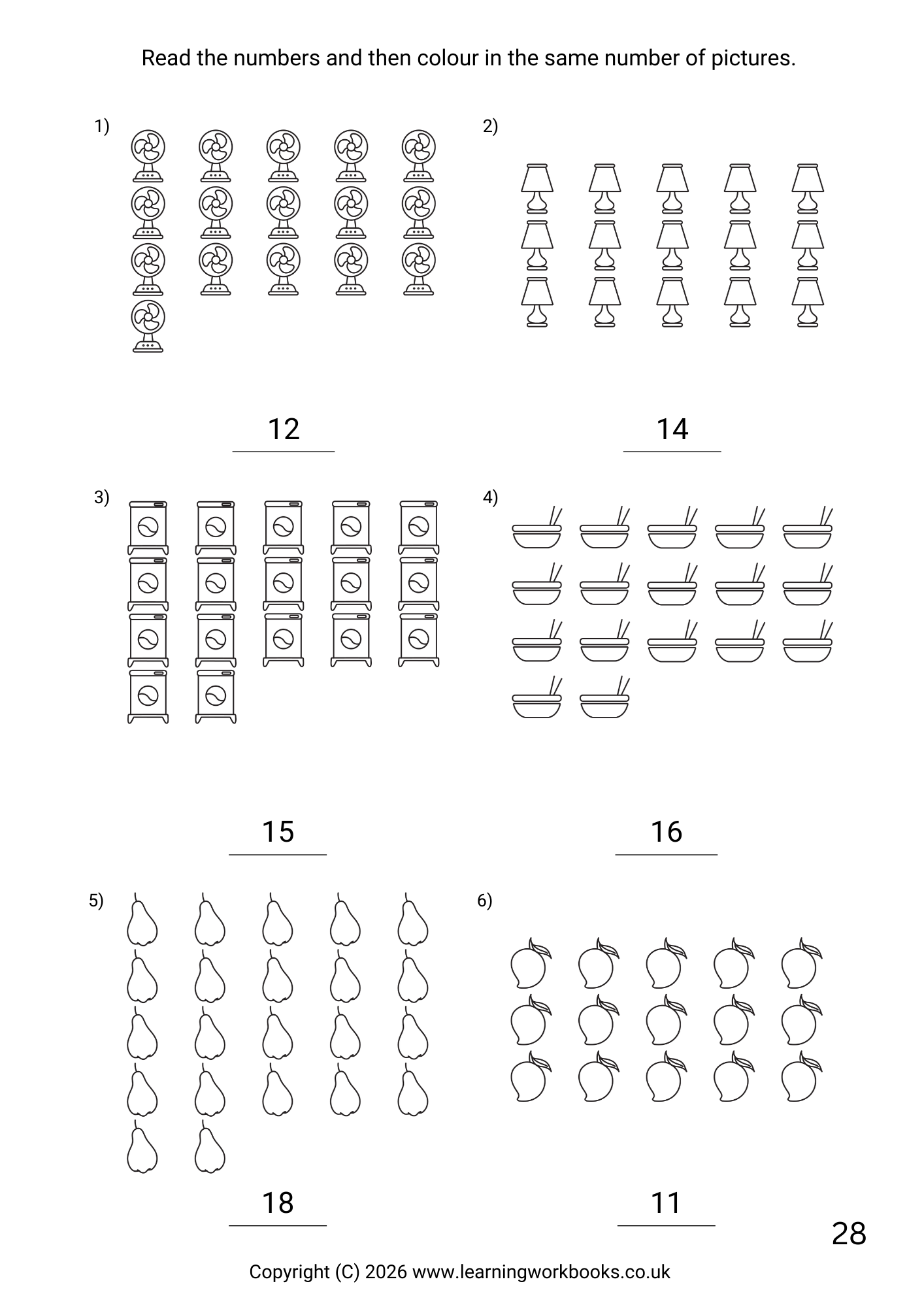 Counting to 20 Workbook 2 (downloadable digital product)