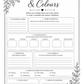 The Complete Wedding Planner – Design Number 1: Ivory and Gold Flowers (downloadable, high quality print, 100 pages)