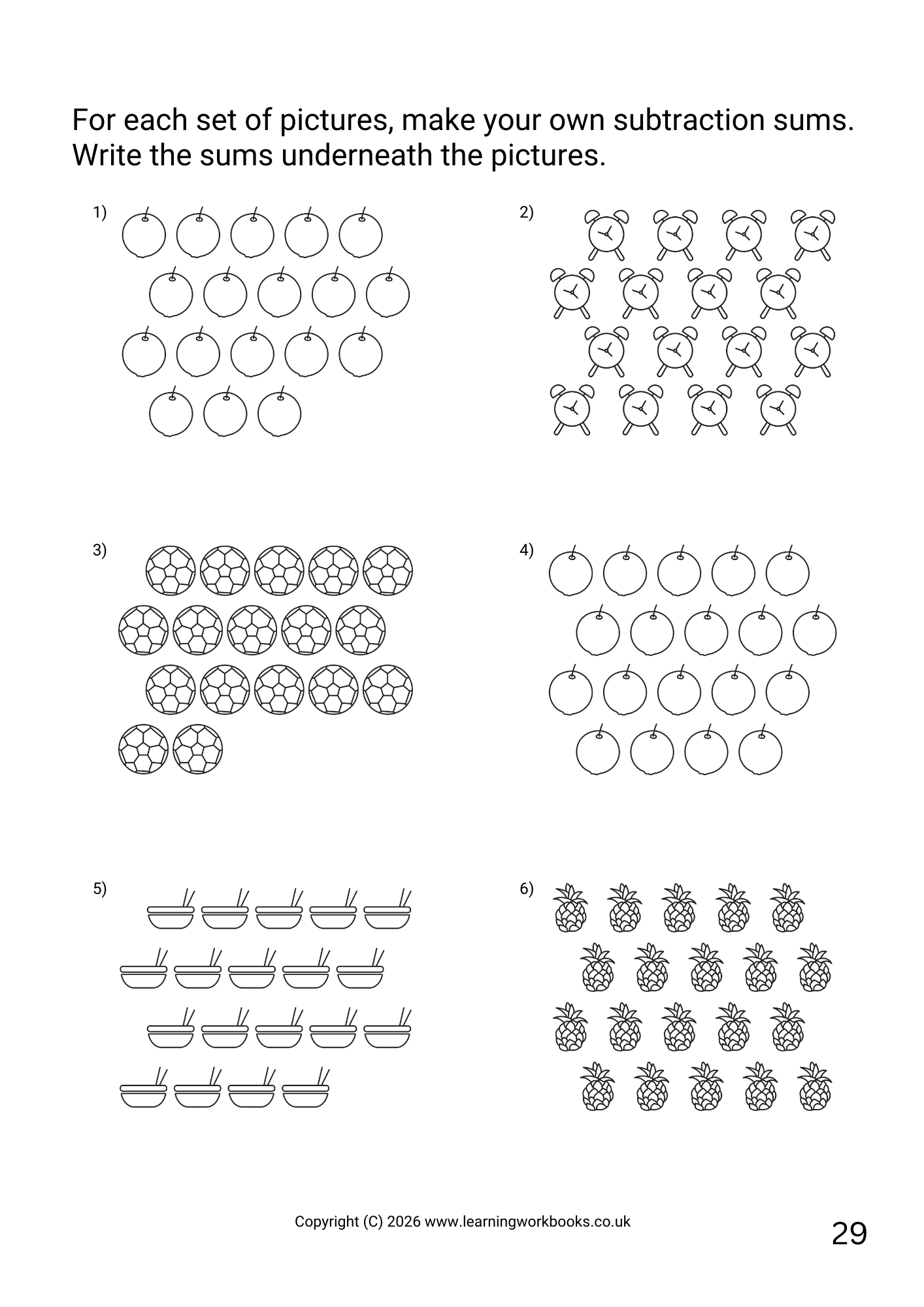 Subtraction to 20 Workbook 2 (downloadable digital product)