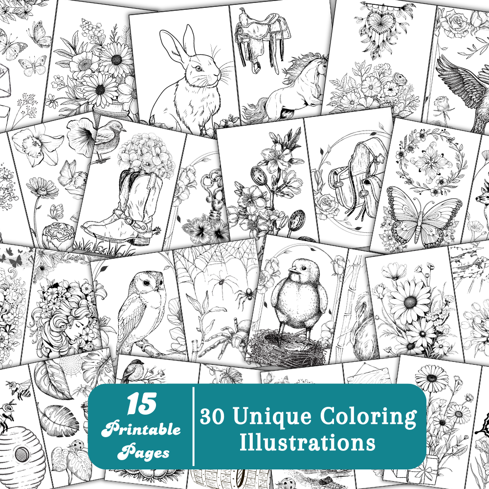 Spring Colouring Pages (downloadable digital product)