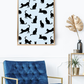 Blue Minimalist Cat Silhouette Pattern / Animal Patterns Printable Art 4 / Premium Printable Digital Download