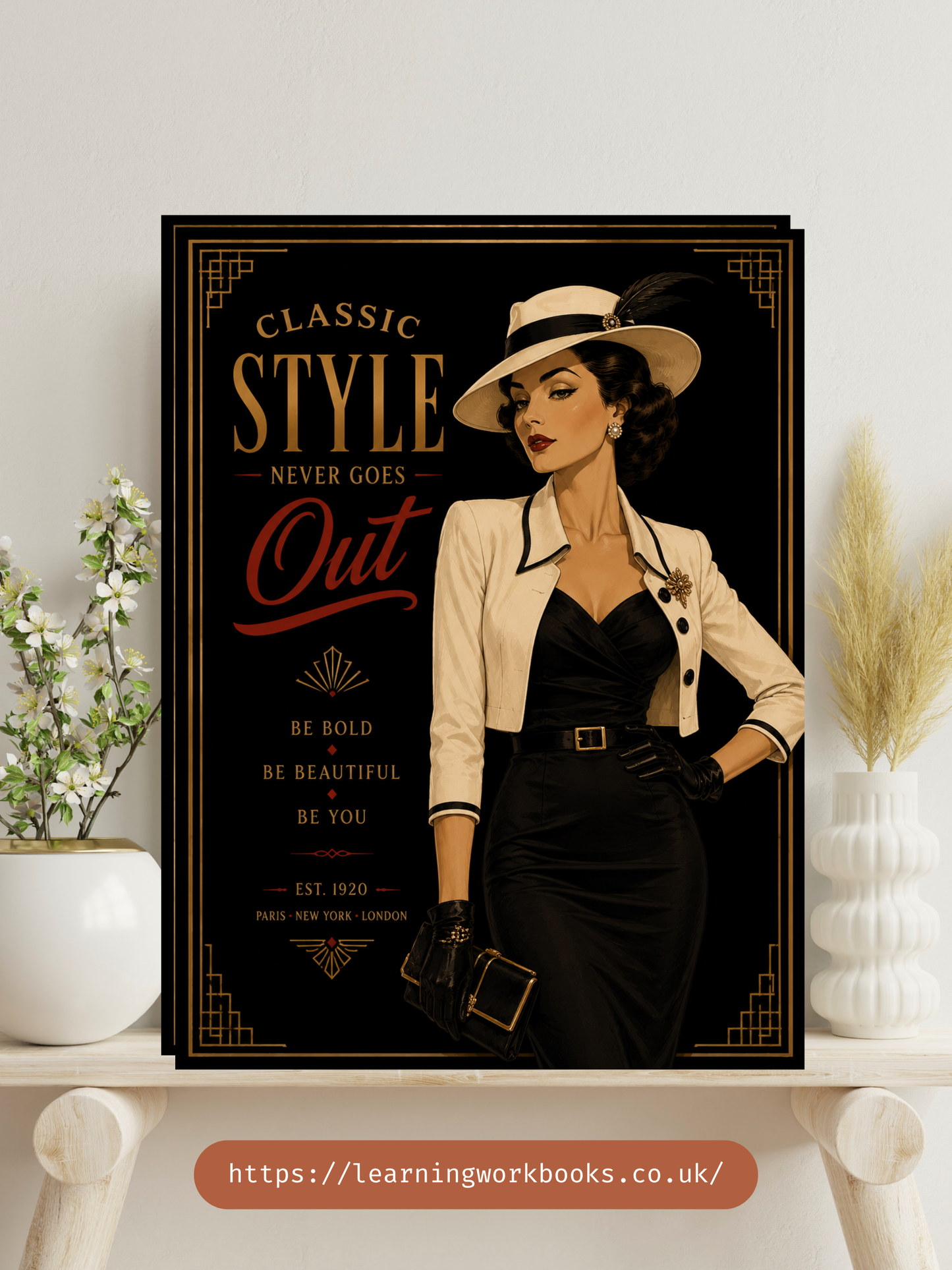Vintage Art Deco Fashion Illustration / Vintage Women Printable Art 5 / Premium Printable Digital Download / High Resolution for High Quality Printing