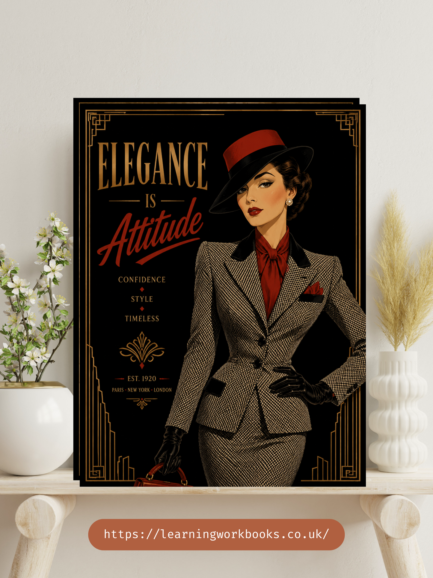 Vintage Art Deco Fashion Illustration / Vintage Women Printable Art 3 / Premium Printable Digital Download / High Resolution for High Quality Printing