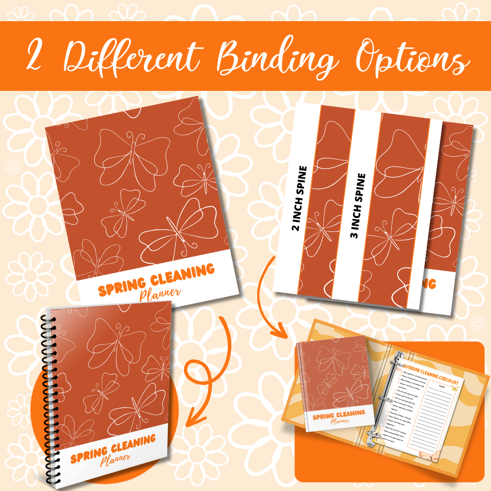 Orange Spring Cleaning Planner