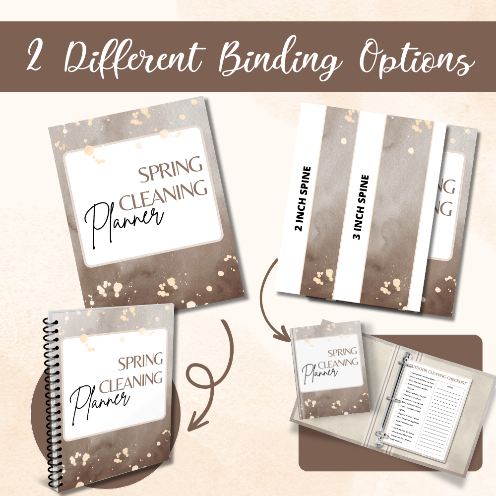 Brown Spring Cleaning Planner