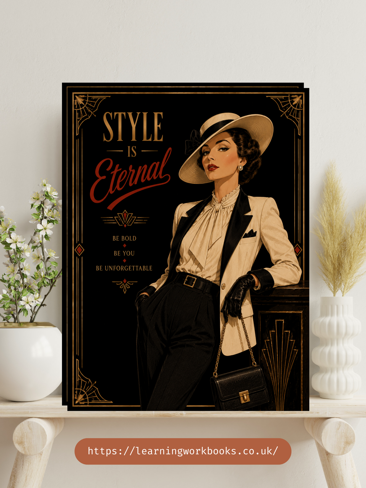 Vintage Art Deco Fashion Illustration / Vintage Women Printable Art 4 / Premium Printable Digital Download / High Resolution for High Quality Printing