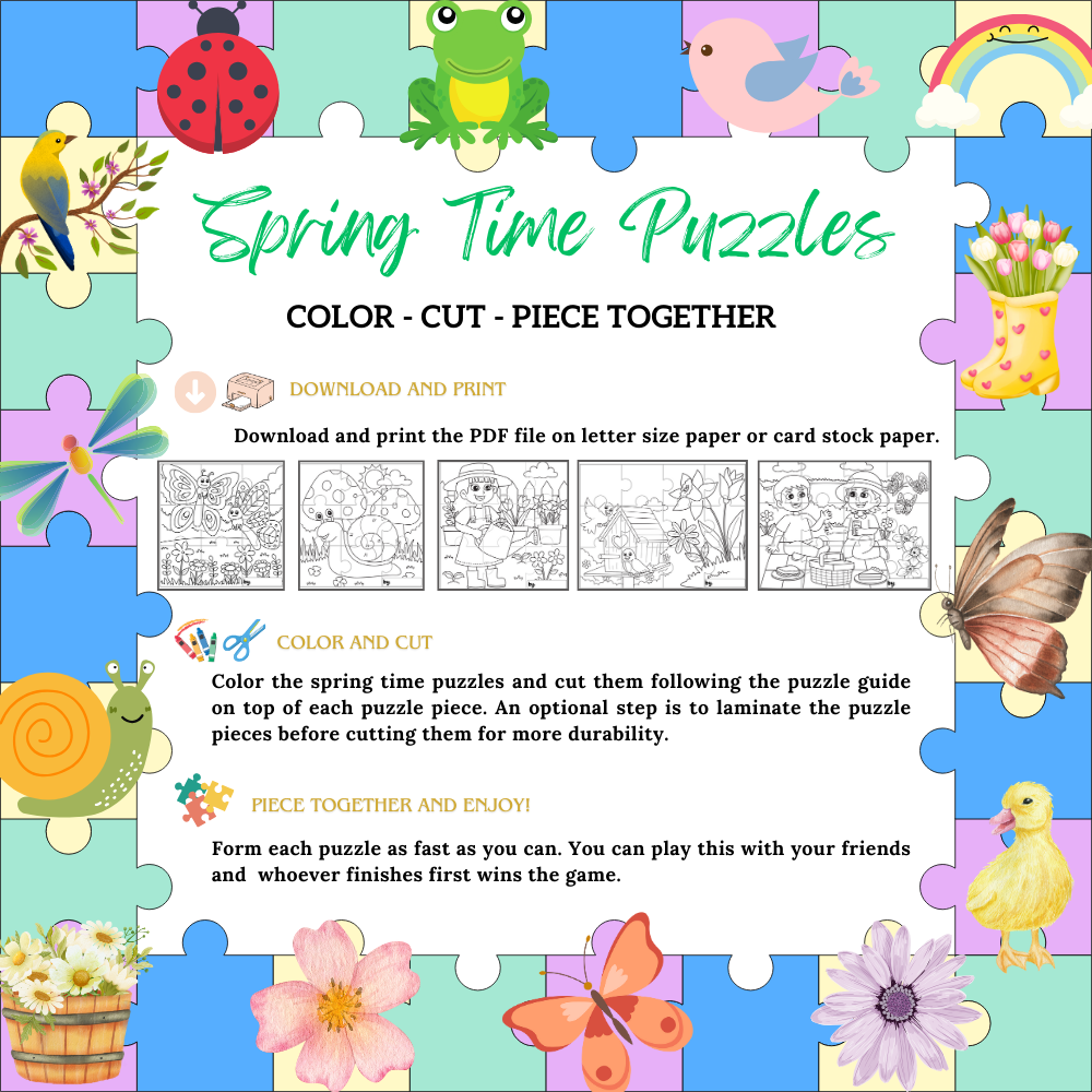 Spring Time Jigsaw Puzzles (downloadable digital product)