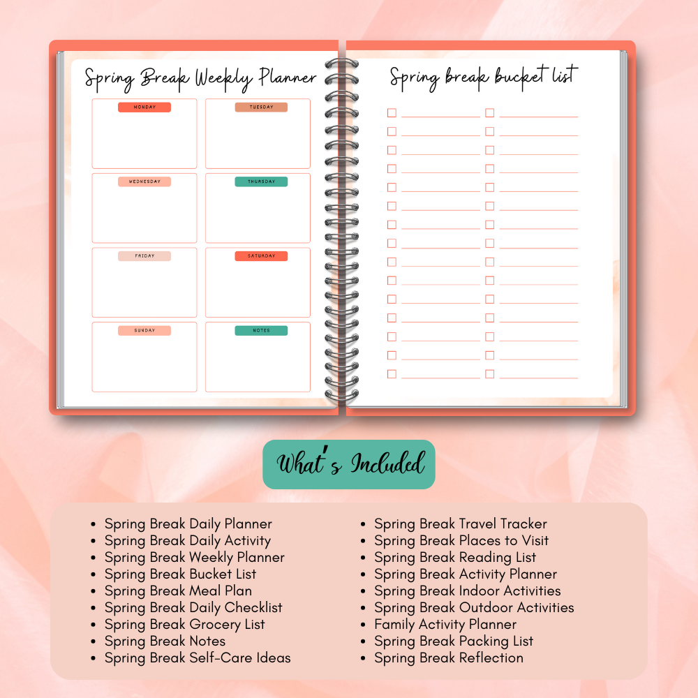 Peach Spring Break Planner