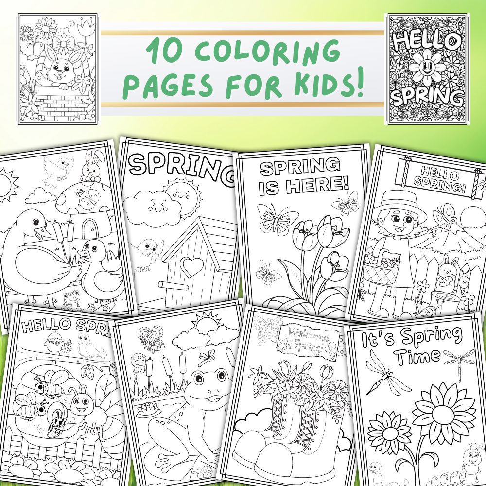 Spring Colouring Pages (downloadable digital product)
