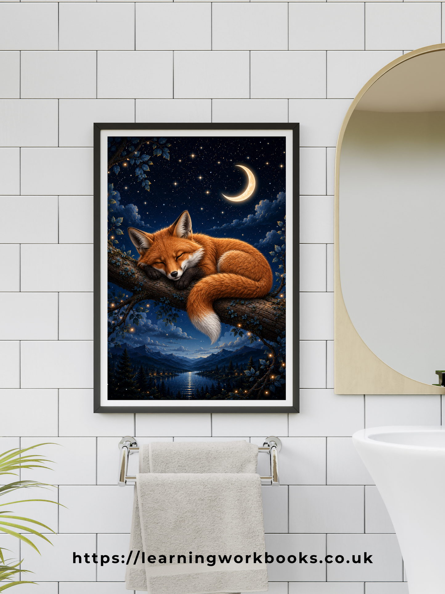 Sleeping Fox on a Branch / Foxes Printable Art 2 / Premium Printable Digital Download